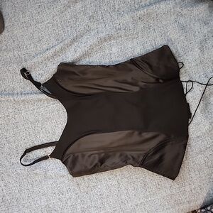 H&M Matte and Shiny Satin Corset in Black Size: 6